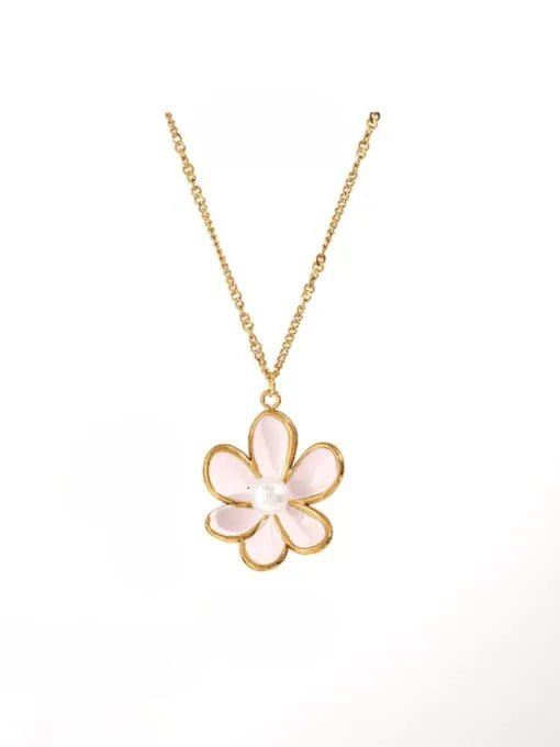 Gold Enamel Flower Necklace & Earrings Set | TARA MINI - TARA MINI