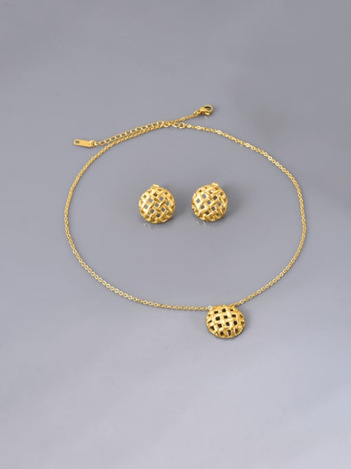 Steel Weave Necklace and Earring ( 2 Set )