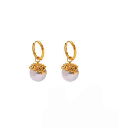 Everyday Elegance Resin Water Drop Earrings | Gold Finish - TARA MINI
