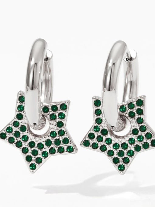 Pentagram Hoop Earrings with CZ Stones | TARA MINI - TARA MINI