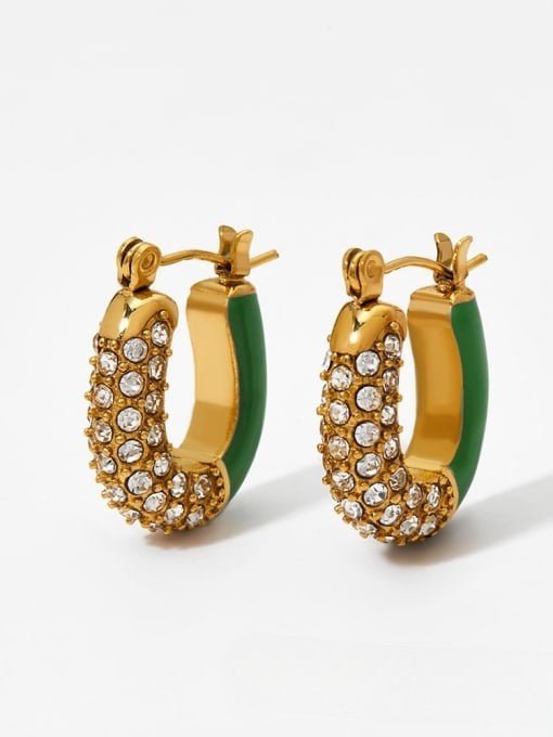 Cubic Zirconia Geometric Stud Earrings Gold | TARA MINI - TARA MINI