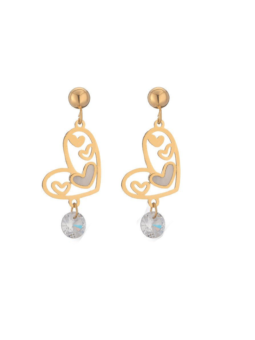 Heart Hip Hop Drop Earrings Gold & Silver | TARA MINI - TARA MINI