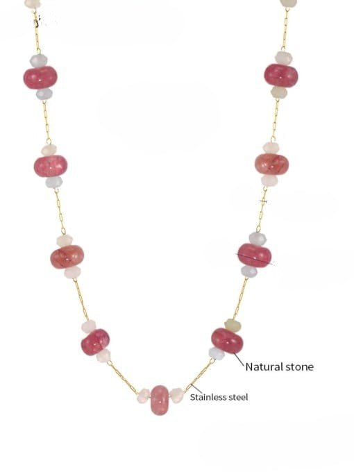 Natural Stone Geometric Beaded Necklace | TARA MINI - TARA MINI