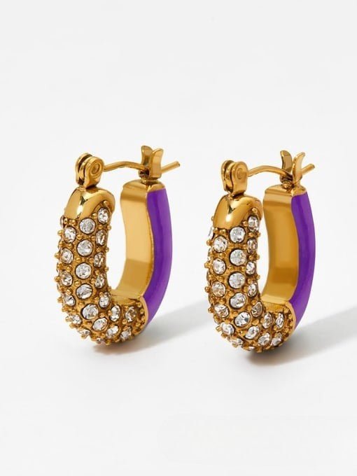 Cubic Zirconia Geometric Stud Earrings Gold | TARA MINI - TARA MINI