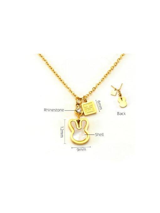 Shell Rabbit Pendant Necklace Gold Plated | TARA MINI - TARA MINI