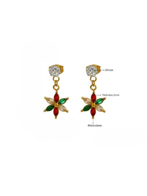 Gold Plated Floral Drop Earrings | TARA MINI - TARA MINI