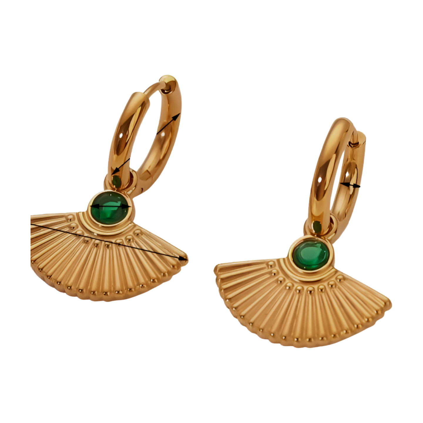 Cubic Zirconia Geometric Drop Earrings for Women ( Gold )