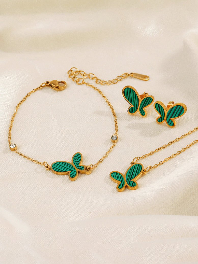 Vintage Butterfly Jewelry Set Earrings Necklace | TARA MINI - TARA MINI
