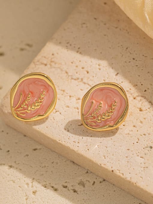 Blush Enamel Flower Stud Earrings for Women | TARA MINI - TARA MINI