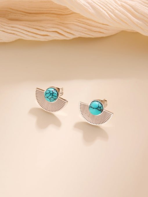 Turquoise Minimalist Stud Earrings for Women | TARA MINI - TARA MINI