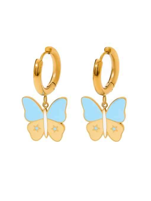 Enamel Butterfly Huggie Earrings Gold | TARA MINI - TARA MINI