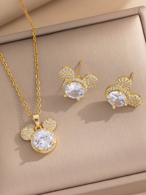 Mickey Zirconia Necklace & Earrings Set | TARA MINI ( 2 Set ) - TARA MINI