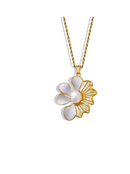 Enamel Flower Minimalist Necklace Gold | TARA MINI - TARA MINI