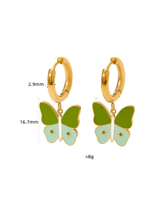 Enamel Butterfly Huggie Earrings Gold | TARA MINI - TARA MINI
