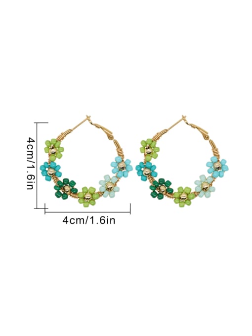 Rice Bead Daisy Flower Boho Hoop Earrings | TARA MINI - TARA MINI