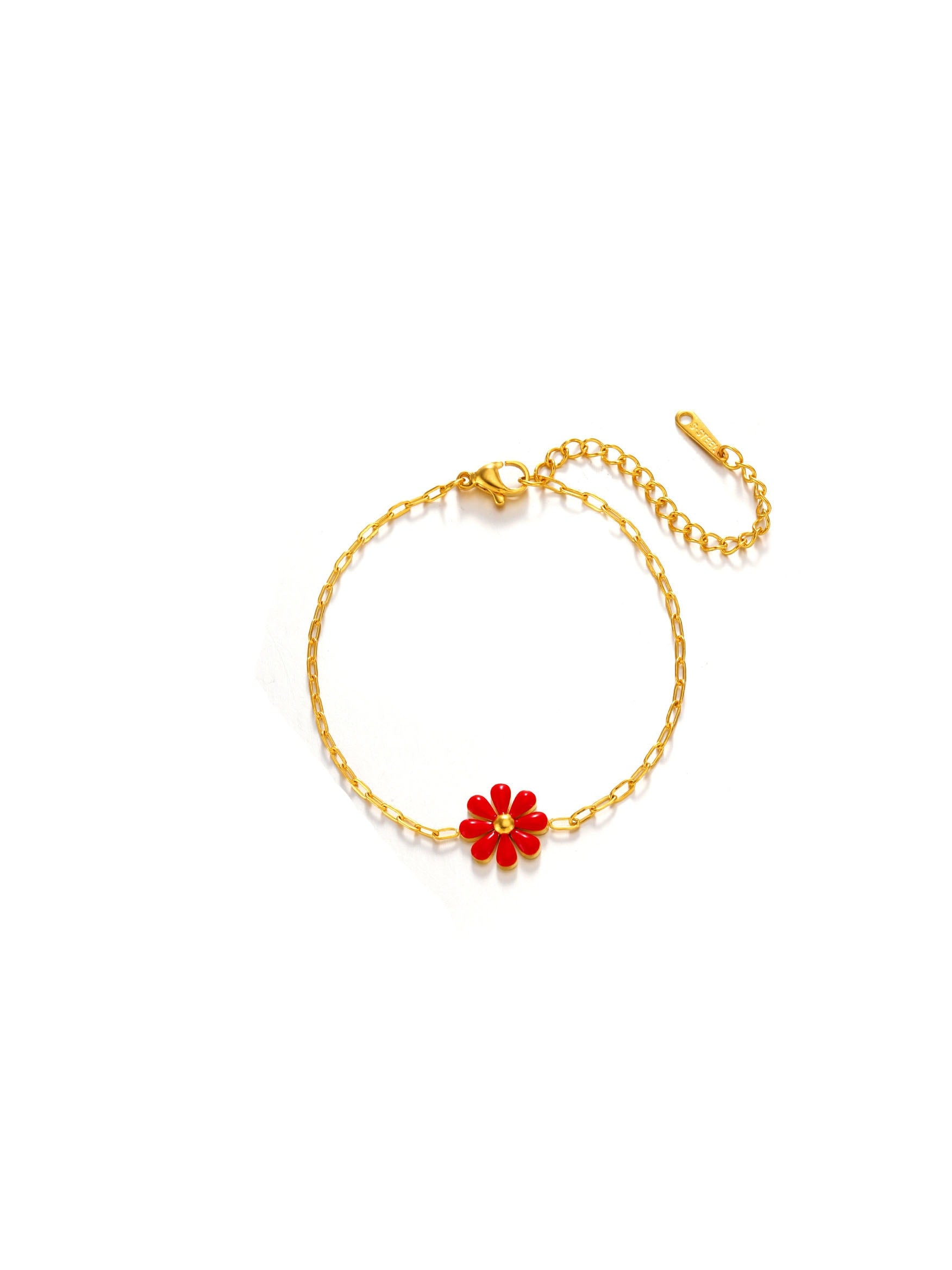 Enamel Flower Dainty Bracelet for Women 18K Gold | TARA MINI - TARA MINI