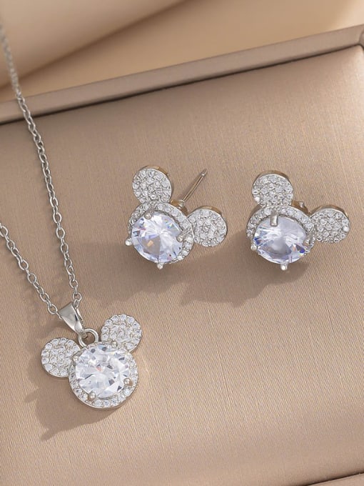 Mickey Zirconia Necklace & Earrings Set | TARA MINI ( 2 Set ) - TARA MINI