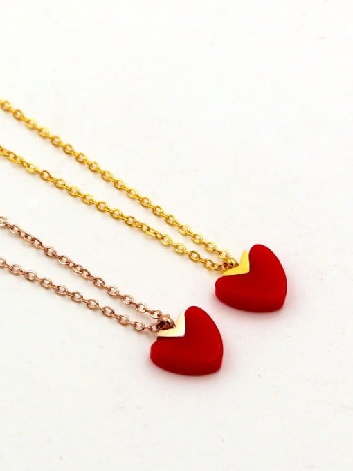 Heart Dainty Necklace with Red Enamel | TARA MINI - TARA MINI