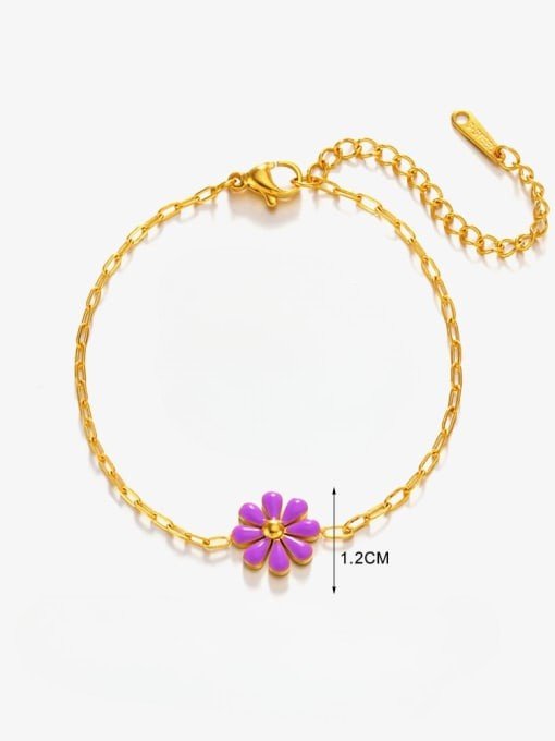 Enamel Flower Dainty Bracelet for Women 18K Gold | TARA MINI - TARA MINI