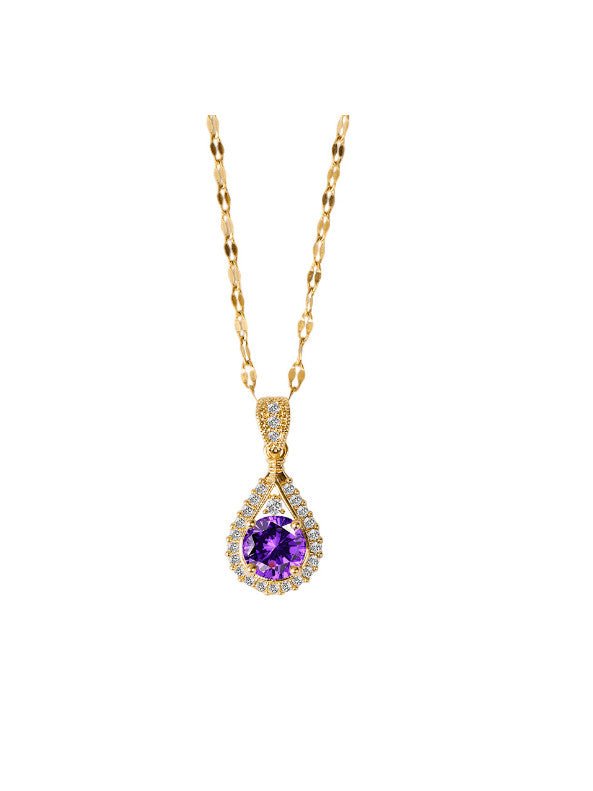 Purple Water Drop Pendant Necklace | TARA MINI - TARA MINI