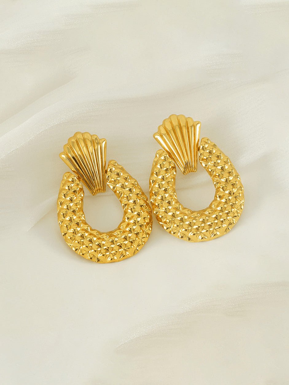 Gold Geometric Hip Hop Drop Earrings | TARA MINI - TARA MINI