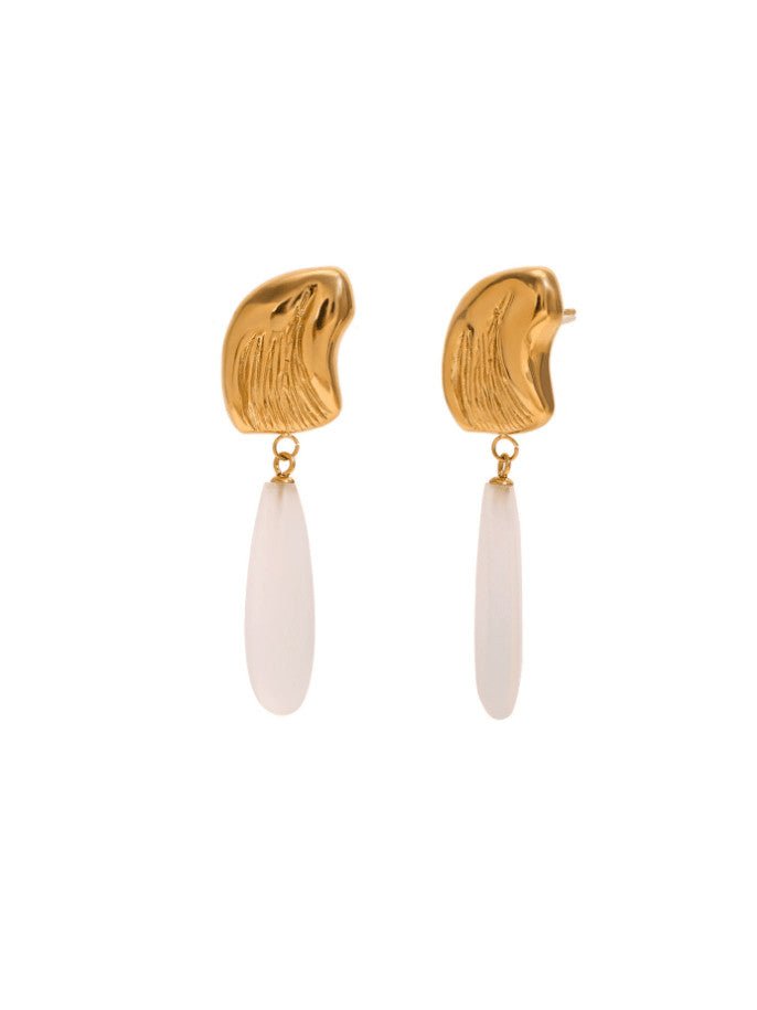 Gold Pearl Drop Earrings 18K Plated | TARA MINI - TARA MINI