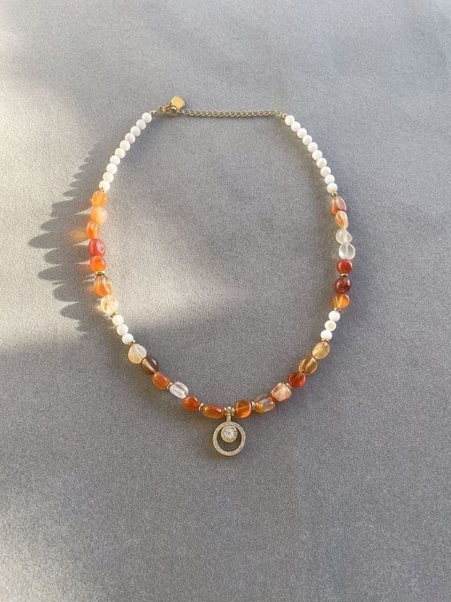 Sunset Red Bohemian Beaded Necklace | TARA MINI - TARA MINI