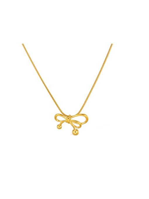Bowknot Minimalist Necklace Gold Plated | TARA MINI - TARA MINI