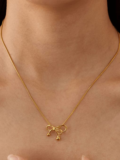 Bowknot Minimalist Necklace Gold Plated | TARA MINI - TARA MINI