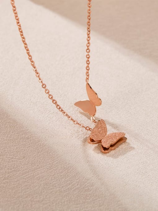 Butterfly Minimalist Necklace Rose Gold | TARA MINI - TARA MINI