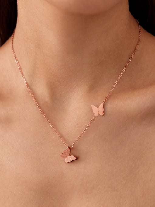 Butterfly Minimalist Necklace Rose Gold | TARA MINI - TARA MINI