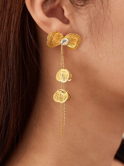 Stainless Steel Butterfly Tassel Earrings