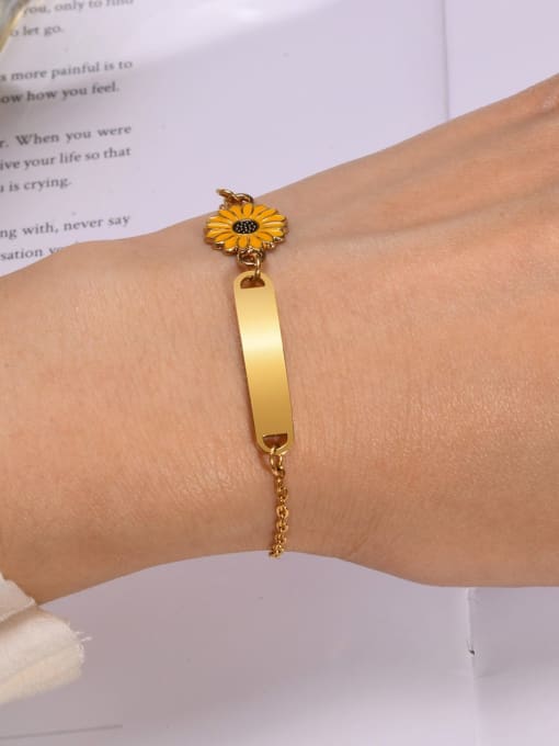 Sunflower Charm Adjustable Bracelet