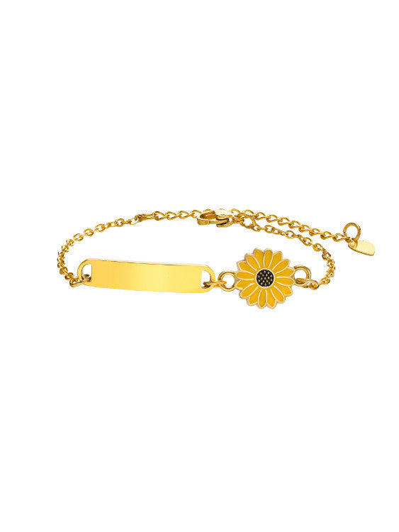 Sunflower Charm Adjustable Bracelet