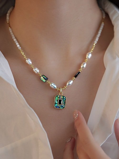 Abalone Shell Geometric Necklace | TARA MINI - TARA MINI