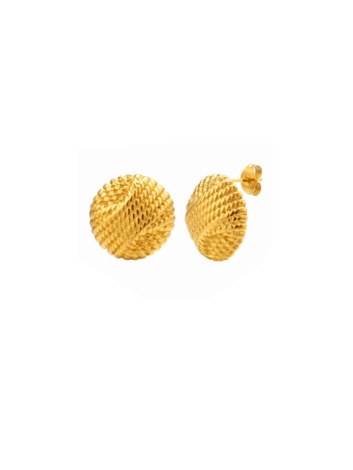 Textured Gold Stud Earrings