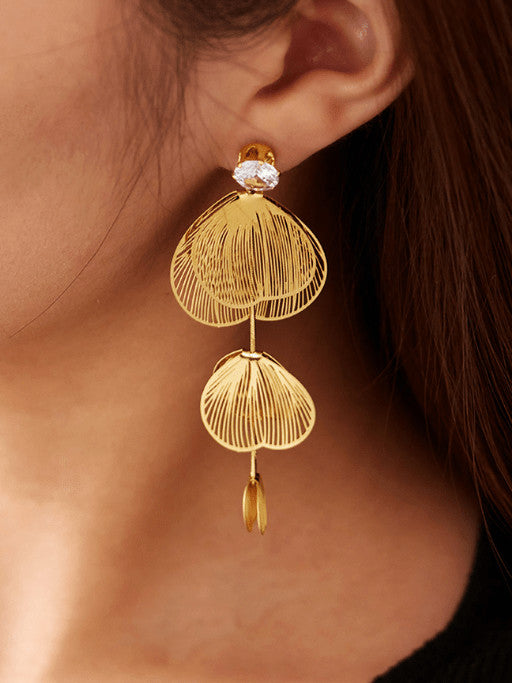 Geometric Tassel Long Drop Earrings