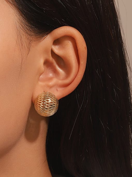 Stainless Steel Geometric Stud Earrings Gold | TARA MINI - TARA MINI