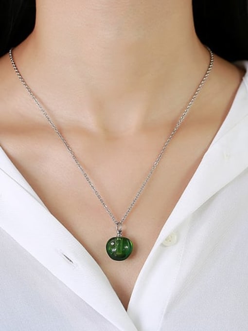 Glass Fruit Pendant Necklace