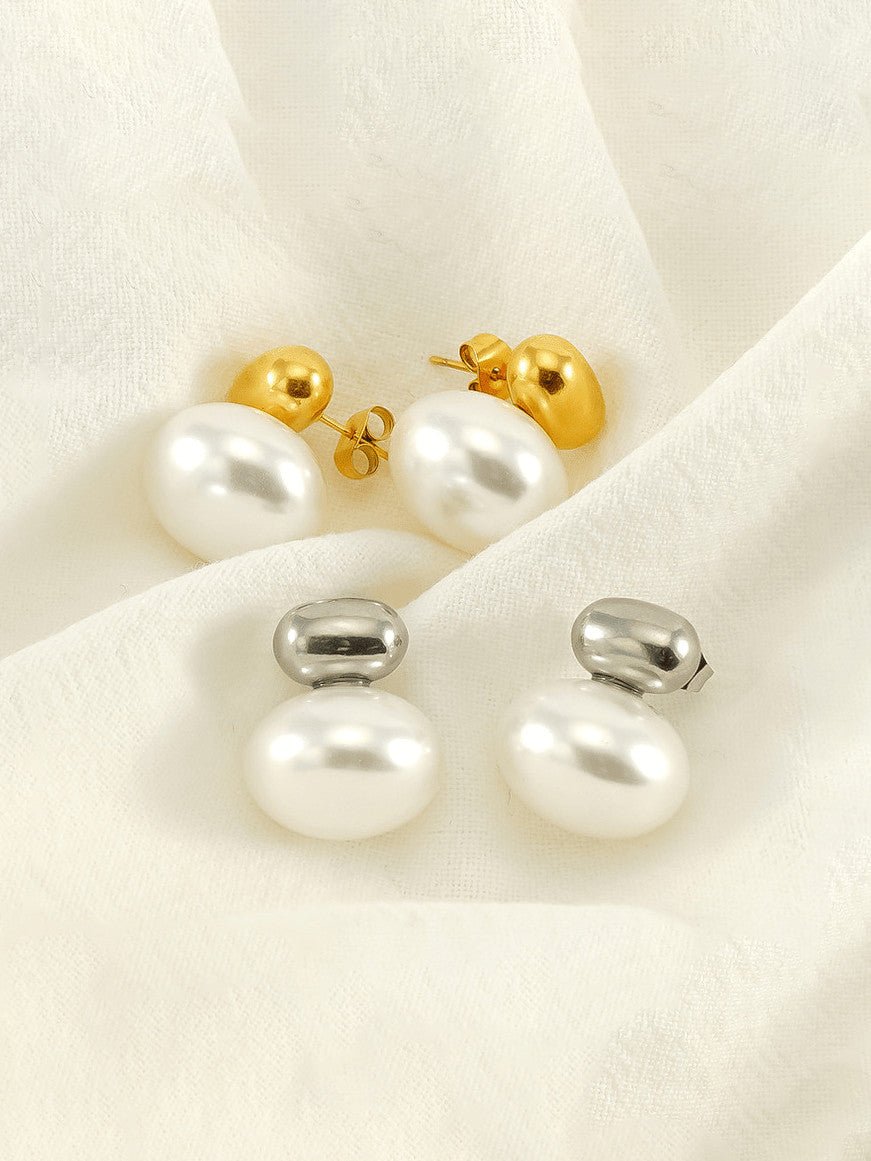 Gold & Silver Pearl Drop Earrings | TARA MINI - TARA MINI