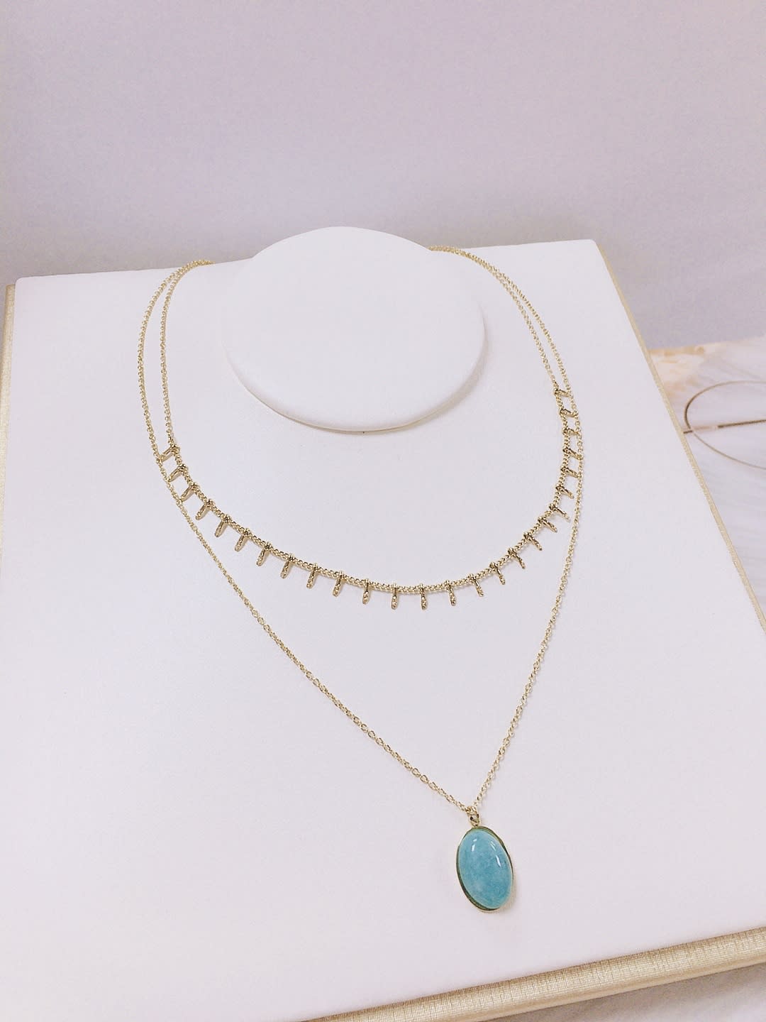 Resin Oval Minimalist Multi-Strand Necklace | TARA MINI - TARA MINI