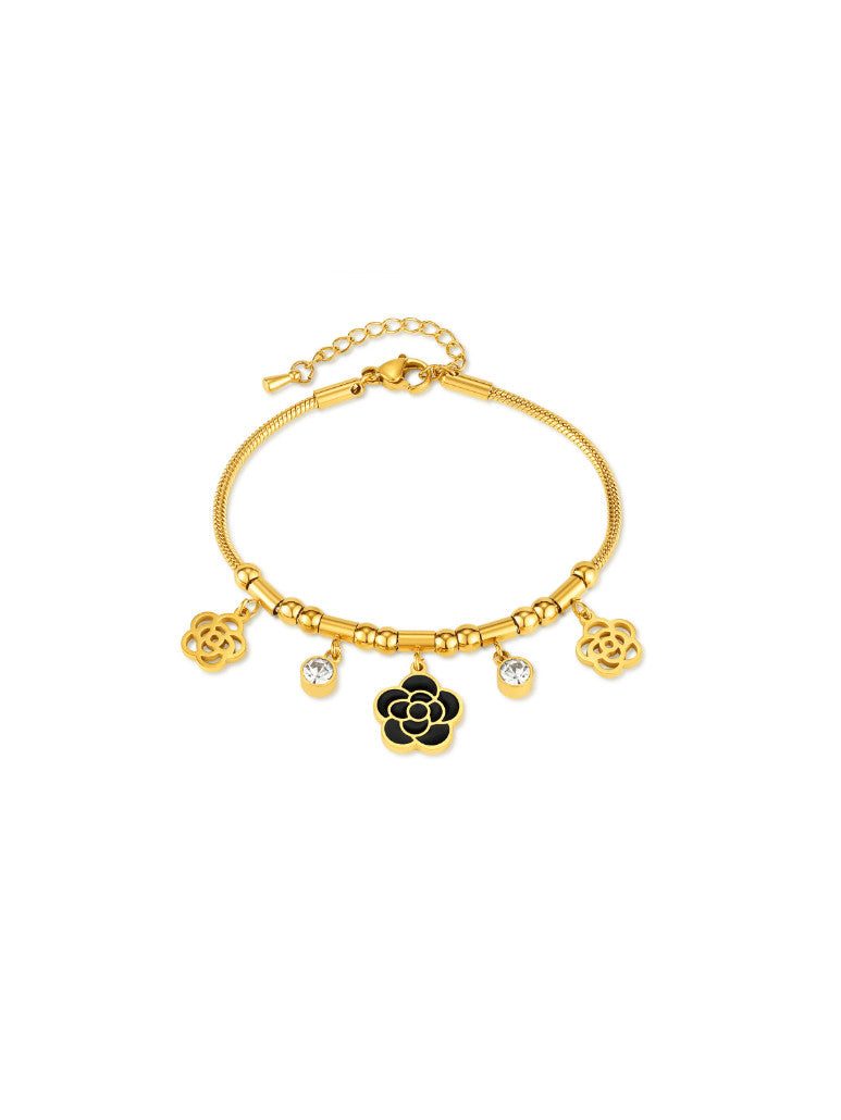 Flower Charm Gold Bracelet