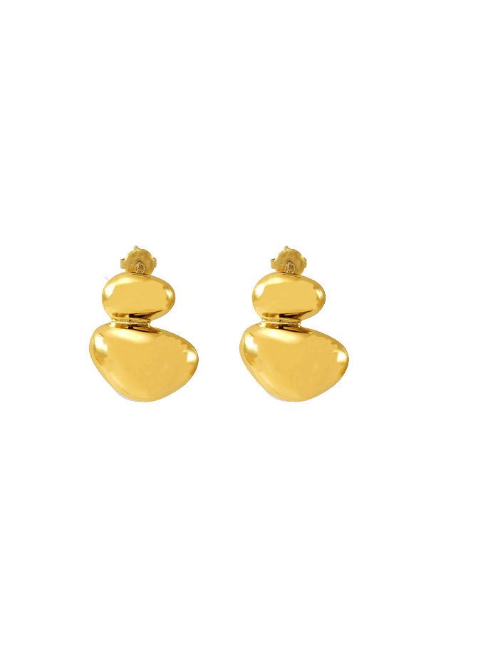 Gold Plated Smooth Heart Drop Earrings | TARA MINI - TARA MINI