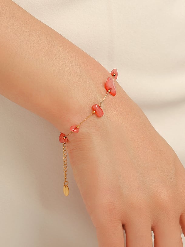 Red Natural Stone Bracelet & Necklace Set | TARA MINI ( 2 Set ) - TARA MINI