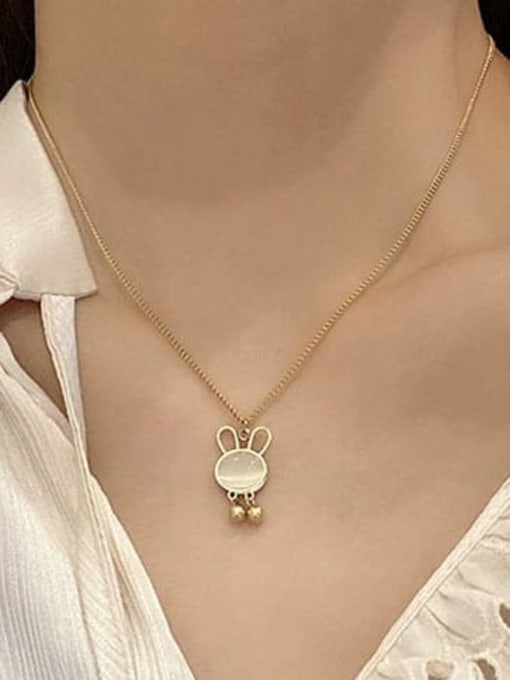 Cat’s Eye Rabbit Pendant Necklace Gold | TARA MINI - TARA MINI