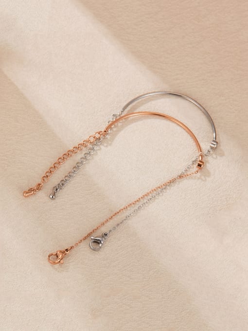 Minimalist Curved Bar Bracelet for Women
