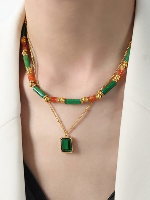 Glass Stone Hip Hop Multi-Strand Necklace | TARA MINI - TARA MINI