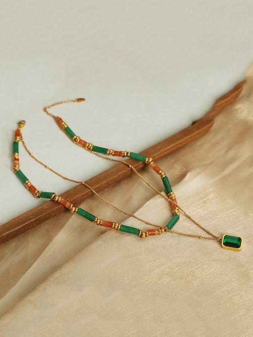 Glass Stone Hip Hop Multi-Strand Necklace | TARA MINI - TARA MINI