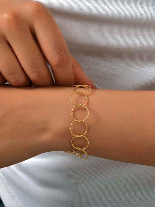 Gold Textured Link Bracelet