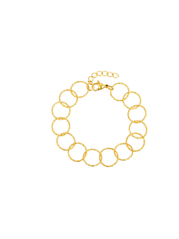 Gold Textured Link Bracelet